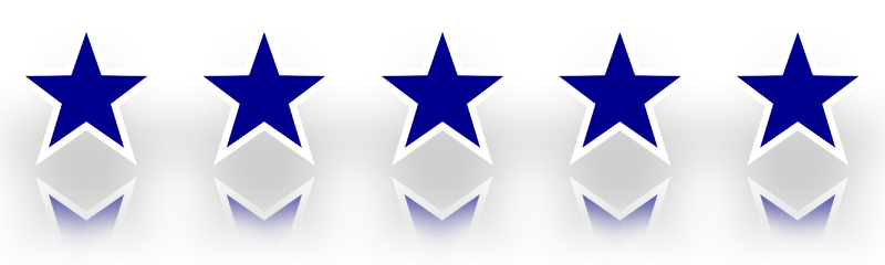 5 star rating from clients on Facebook, Google and Yell